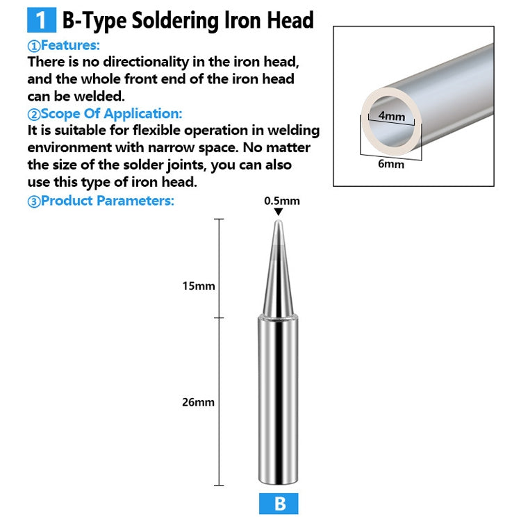 Soldering Tips 936 Soldering Station Pure Copper Soldering Iron Tips Lead-Free Soldering Iron Tips