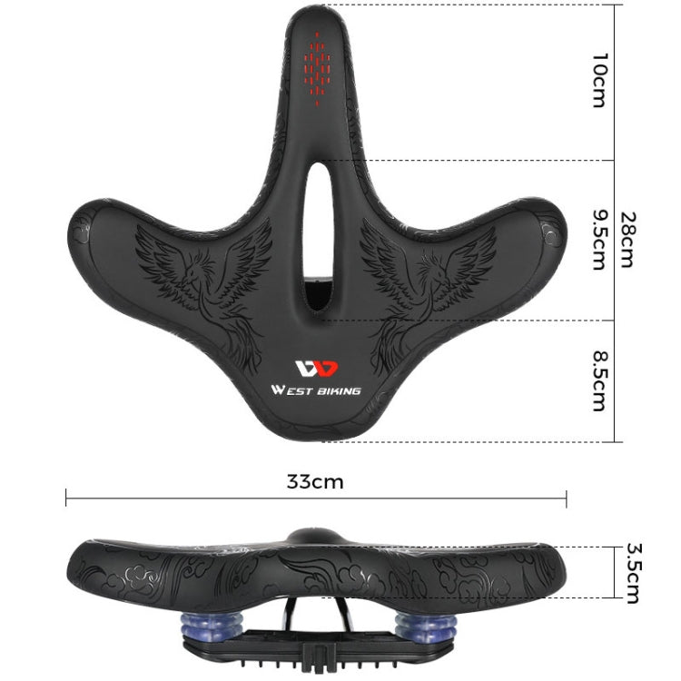 WEST BIKING YP1602797 Bicycle Hollow Seat Night Riding With Warning Tail Light Seat Reluova