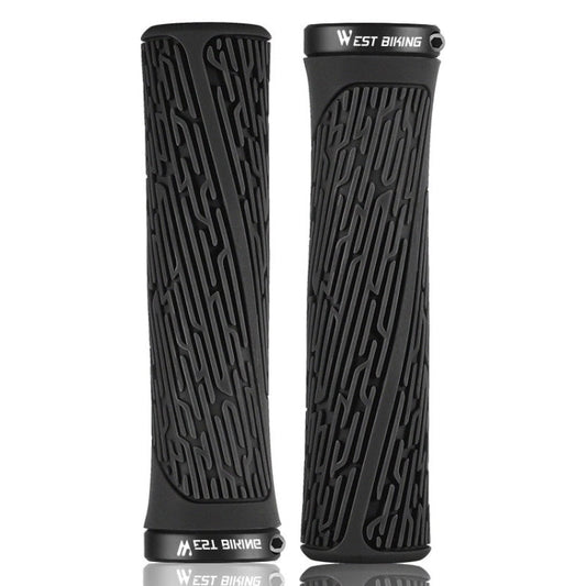 1 Pair WEST BIKING YP0804061 Bicycle Anti-Slip Shock Absorber Grip Mountain Bike Rubber Handlebar Cover