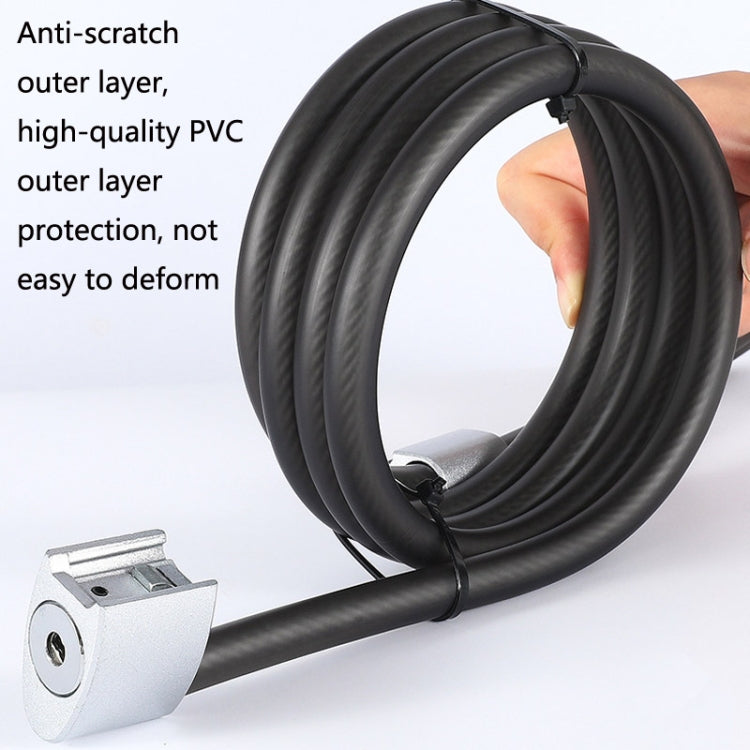 WEST BIKING YP0705066 Lengthen Steel Cable Lock Motorcycle Mountain Bike Bicycle Anti-Theft Lock