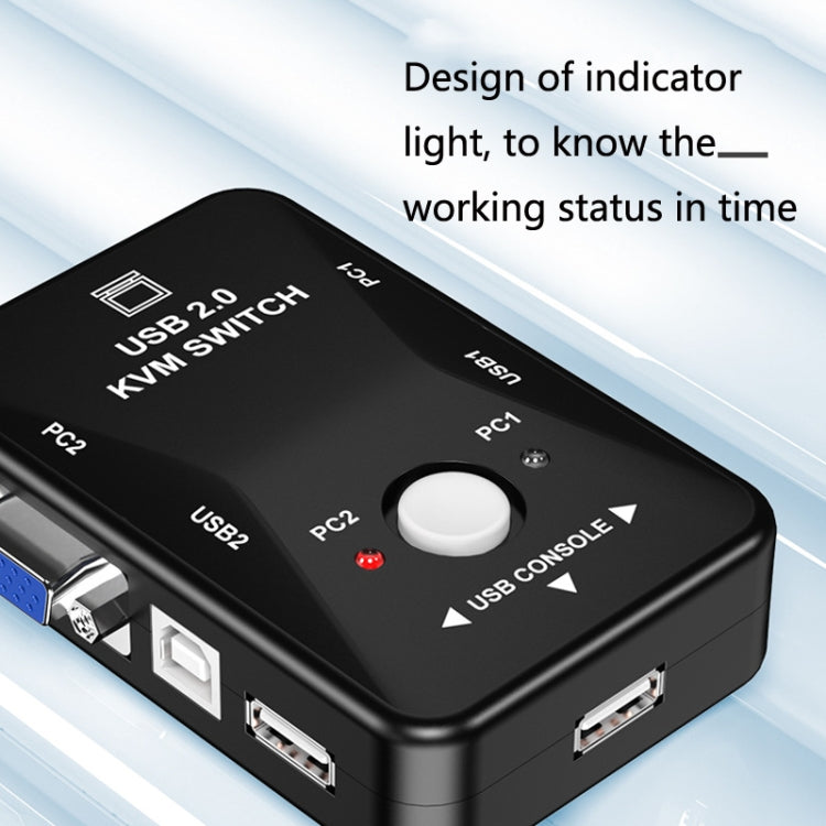 HW1701  2 into 1 out KVM Switcher 2 Port Manual VGA Switch USB With Keyboard Mouse Switching My Store