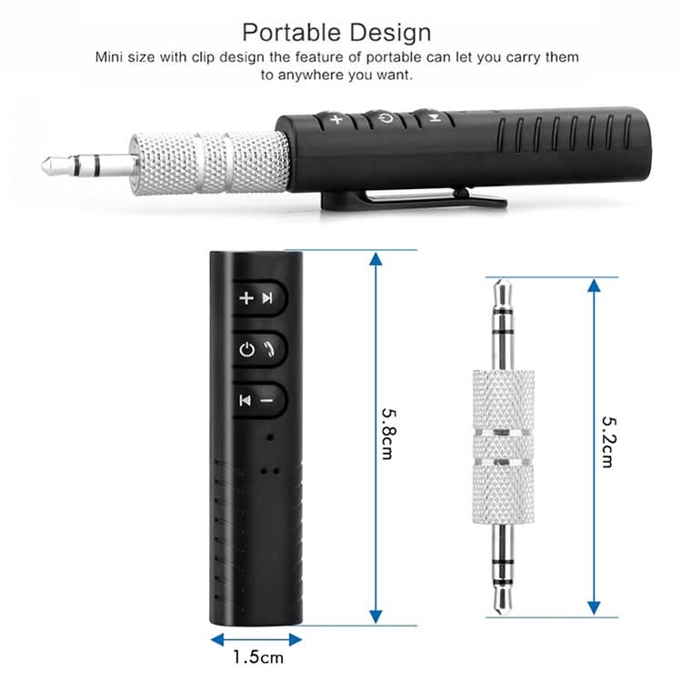 3.5mm Lavalier Bluetooth Audio Receiver with Metal Adapter