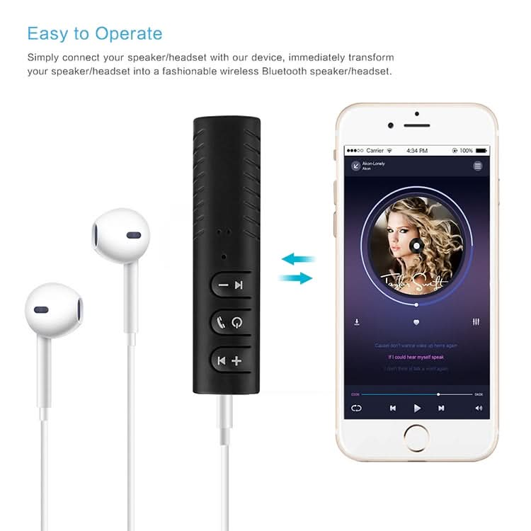 3.5mm Lavalier Bluetooth Audio Receiver with Metal Adapter