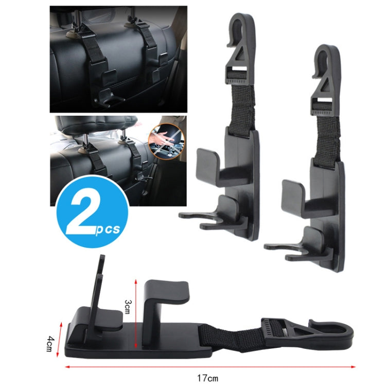 2 Packs SHUNWEI SD-2510 Car Headrest Multifunctional Storage Hook With Beverage Hook