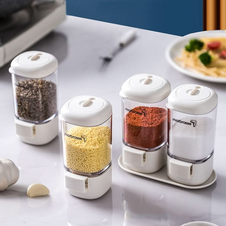 Marbrasse Metering Seasoning Box Pressing Type Seasoning Bottle Rotary Sealing Household Kitchen Seasoning Can Reluova