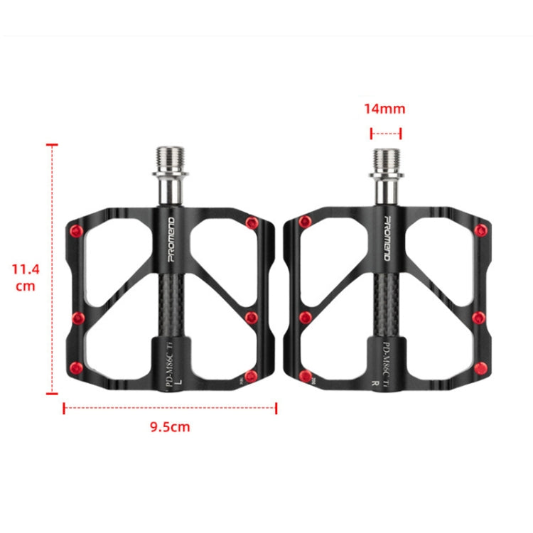 1 Pair PROMEND Titanium Axle Carbon Tube Bicycle Pedal Mountain Bike Road Bike 3 Palin Pedal