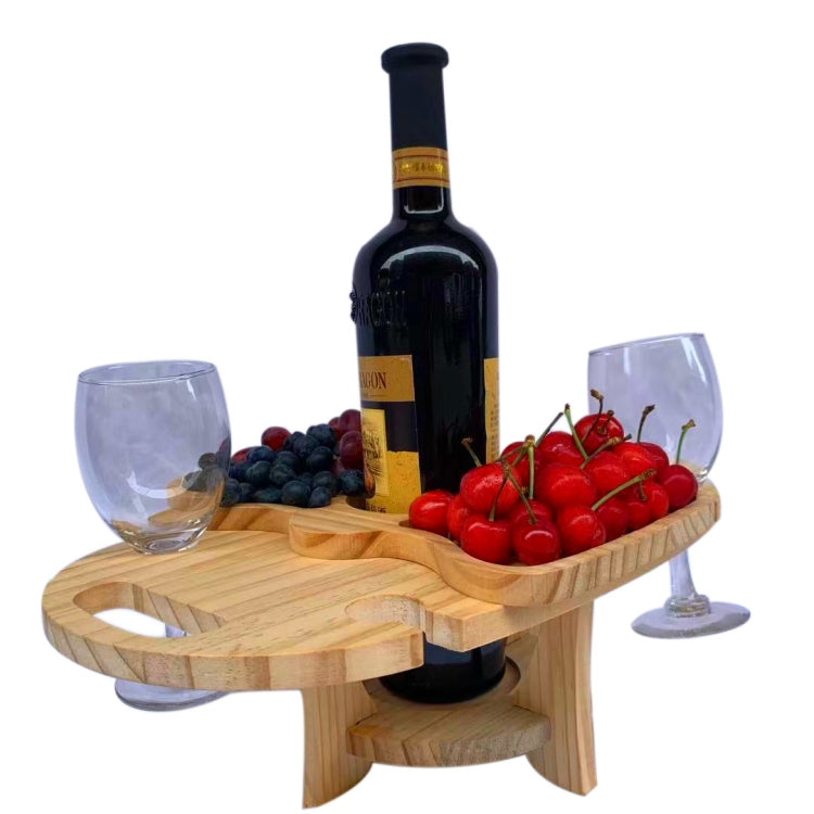 Outdoor Picnic Table Wooden Foldable Wine Rack Reluova