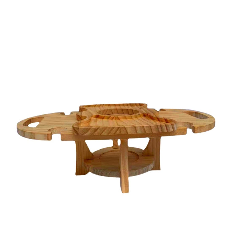 Outdoor Picnic Table Wooden Foldable Wine Rack Reluova