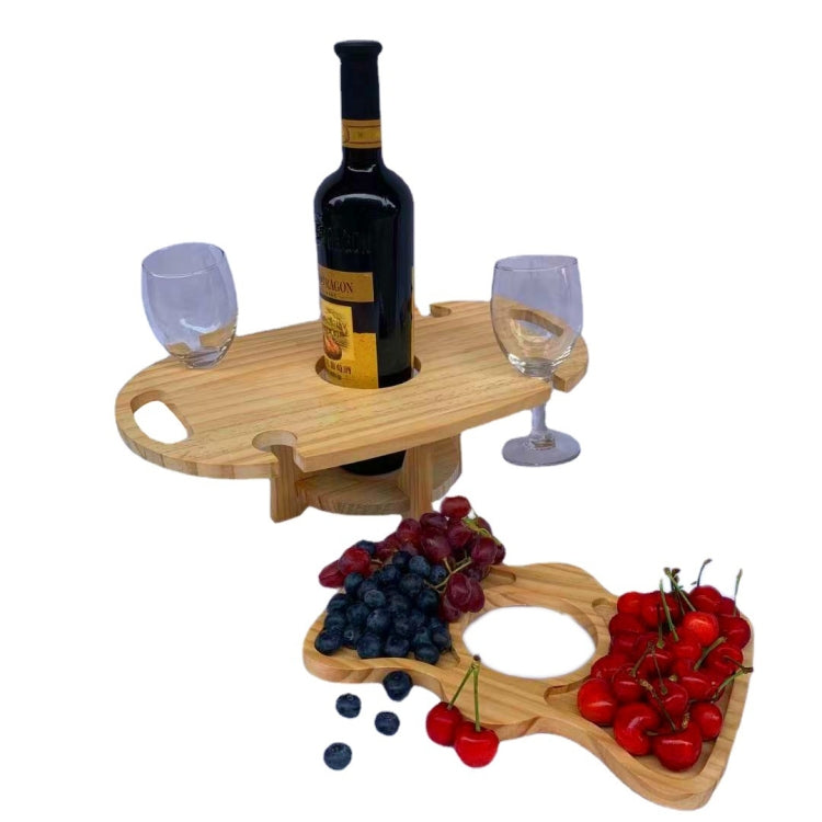 Outdoor Picnic Table Wooden Foldable Wine Rack Reluova