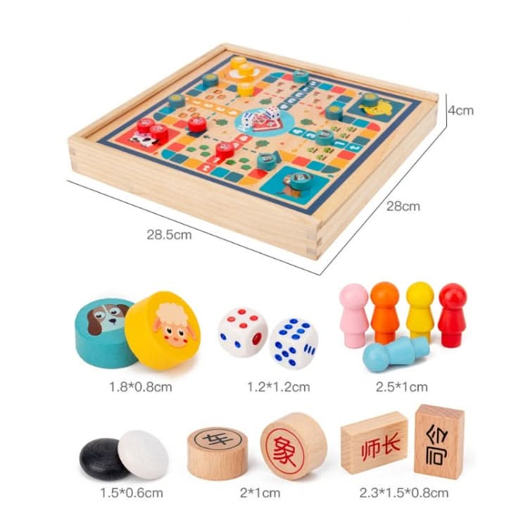 Children Wooden Multifunctional Parent-Child Interactive Puzzle Board Toy, Set Specification: Reluova