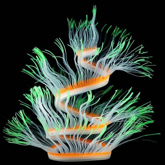 Aquarium Fish Tank Landscaping Decoration Silica Gel Simulation Software Coral Fluorescent Anemone, Size: - Reluova