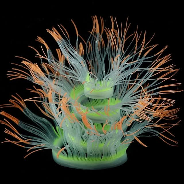 Aquarium Fish Tank Landscaping Decoration Silica Gel Simulation Software Coral Fluorescent Anemone, Size: - Reluova