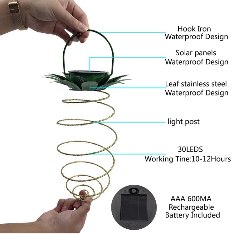 Solar Pineapple Lights Wrought Iron Lantern LED Copper Wire String Outdoor Waterproof Garden Decoration Lanterns