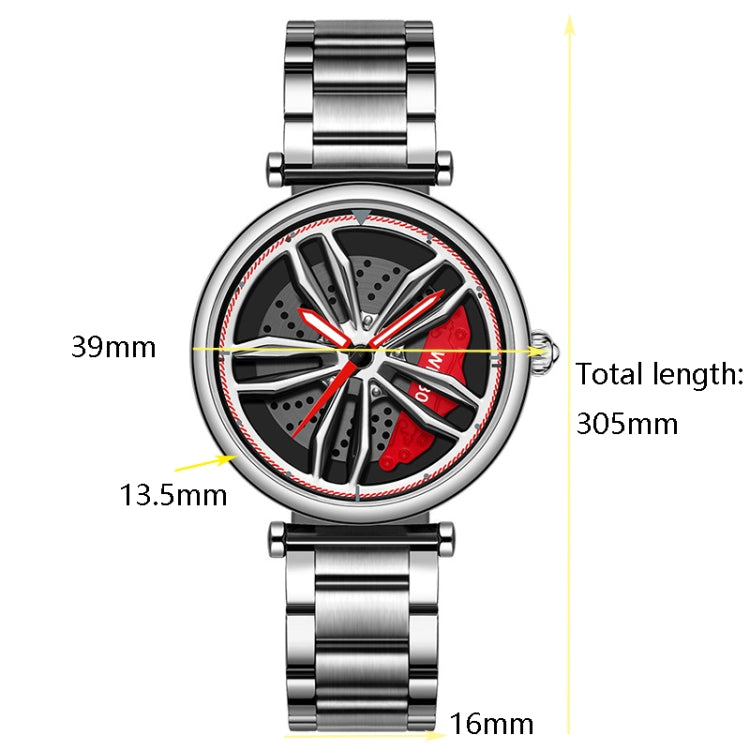 SANDA P1074 Cool Couple Steel Band Quartz Watch Wheel Series Dial Ladies Watch Reluova