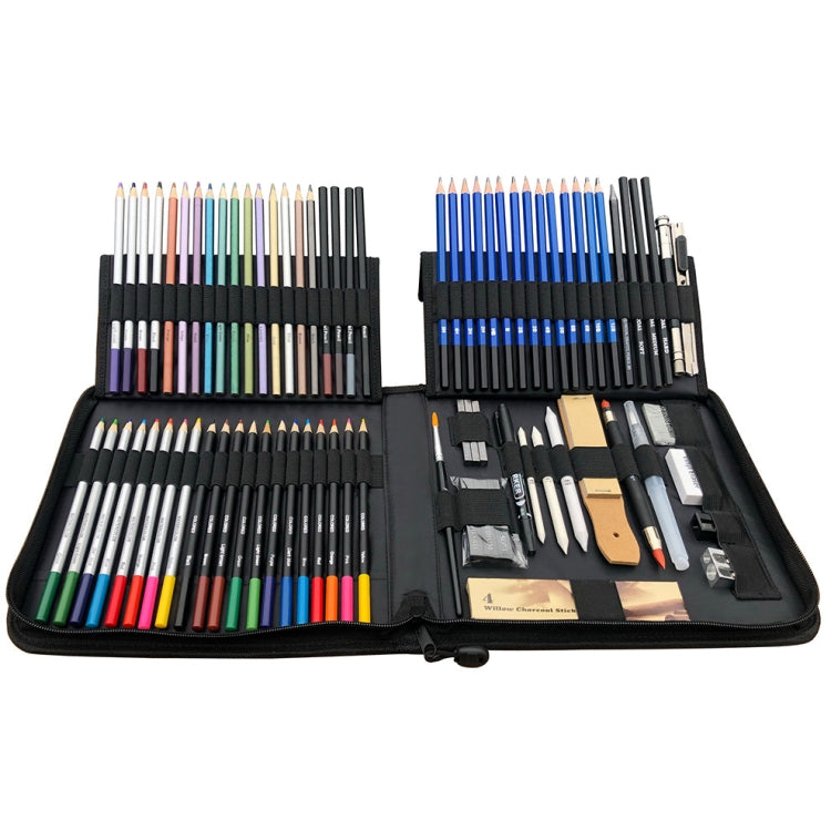 KALOLR YW-PC083  83 in 1 Portable Sketch Tool Water-Soluble Color Lead Metal Color Lead Combination Sketch Drawing Set