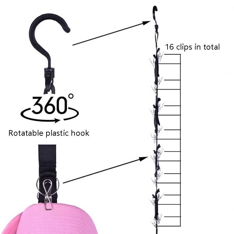 Rotary Hook Wardrobe Cap Clip-Hanging Rope Bedroom Home Storage Clothes Door Back Rogue