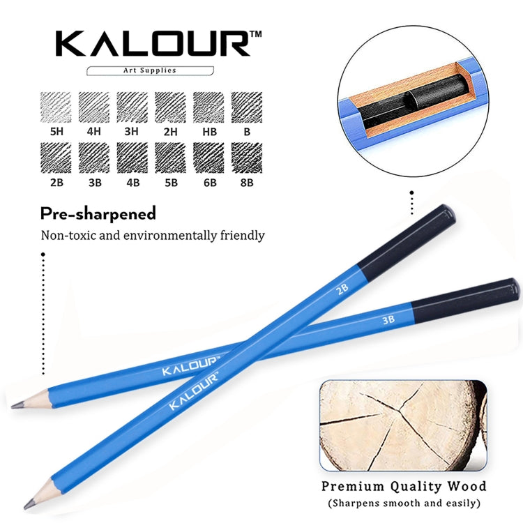 KALOUR 33 in 1 Sketch Pencil Set Beginner Brush Art Supplies My Store