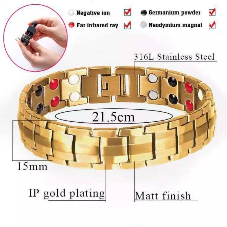 Double Row Magnet Magnetic Therapy Bracelet For Men, Colour: Bronze Full Magnet Reluova