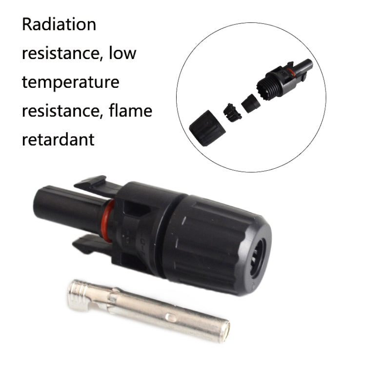 10 Sets MC4 Solar Photovoltaic Connector Waterproof Flame-Retardant Socket