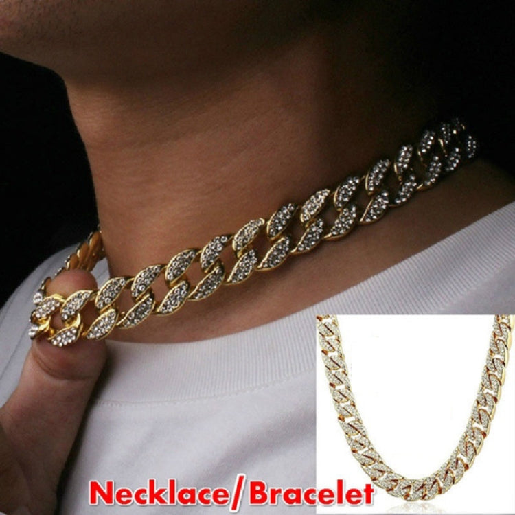 TZ100 Hip Hop Cuban Necklace Clothes Accessories For Men, Colour: Golden 8 Inches