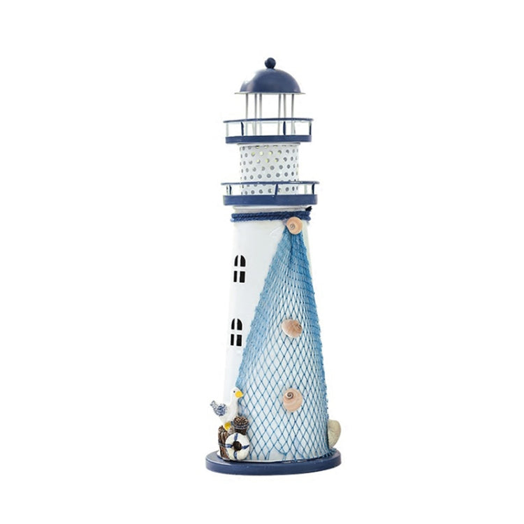 Mediterranean Style Flashing Ocean Tin Lighthouse Decoration, Style Random Delivery M1021 Large 30cm My Store