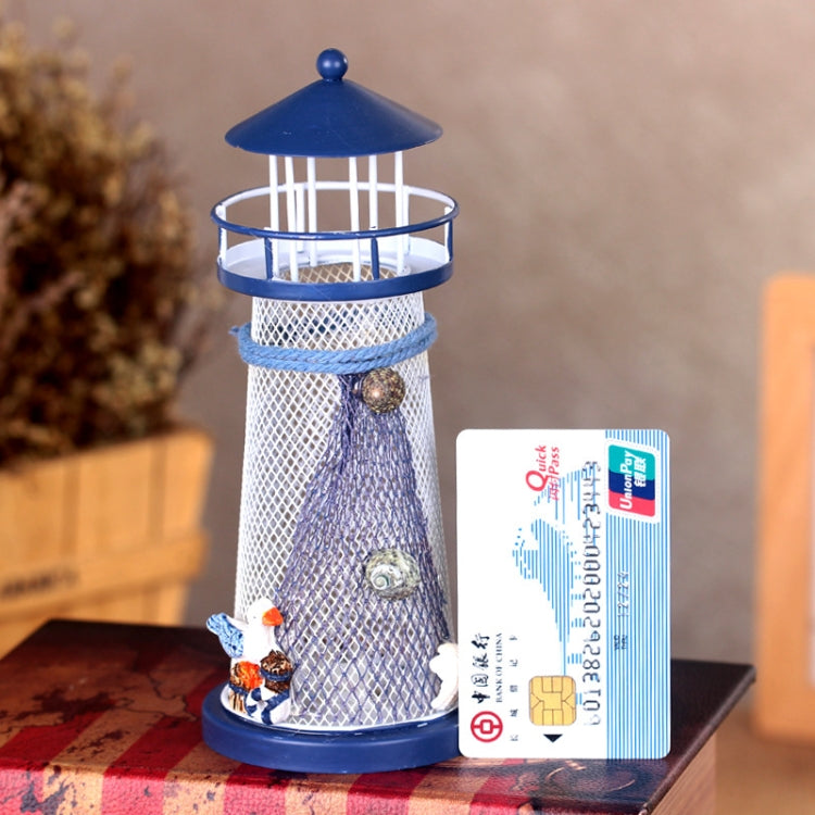 Mediterranean Style Flashing Ocean Tin Lighthouse Decoration, Style Random Delivery M1021 Large 30cm My Store