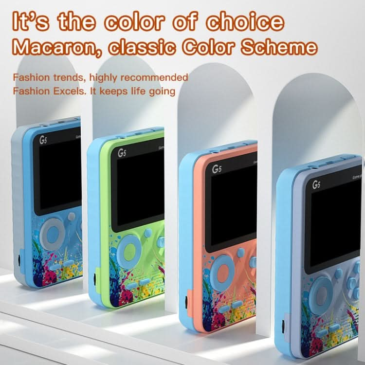 G5 Retro Children Macaron Handheld Game Console Color Screen Built-In 500 Games, Style: Reluova