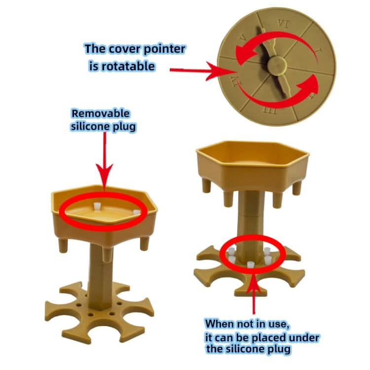 6 Cups Wine Dispenser Automatic Diversion Wine Pourer With Game Turntable, Style:-Reluova