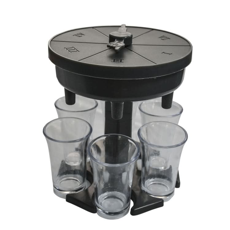 6 Cups Wine Dispenser Automatic Diversion Wine Pourer With Game Turntable, Style:-Reluova