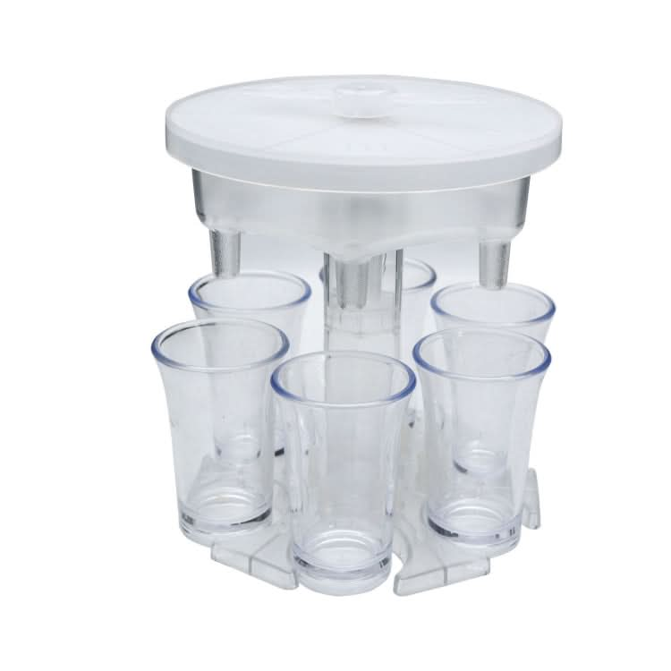 6 Cups Wine Dispenser Automatic Diversion Wine Pourer With Game Turntable, Style:-Reluova