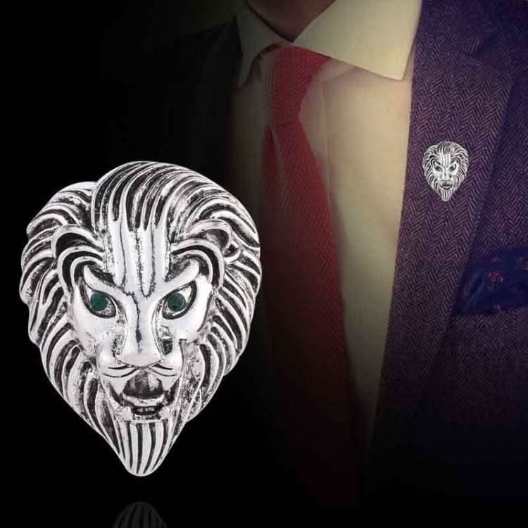 Personality Creative Lion Brooches Retro Alloy Animal Badge Coat Suit Chest Blossom Reluova