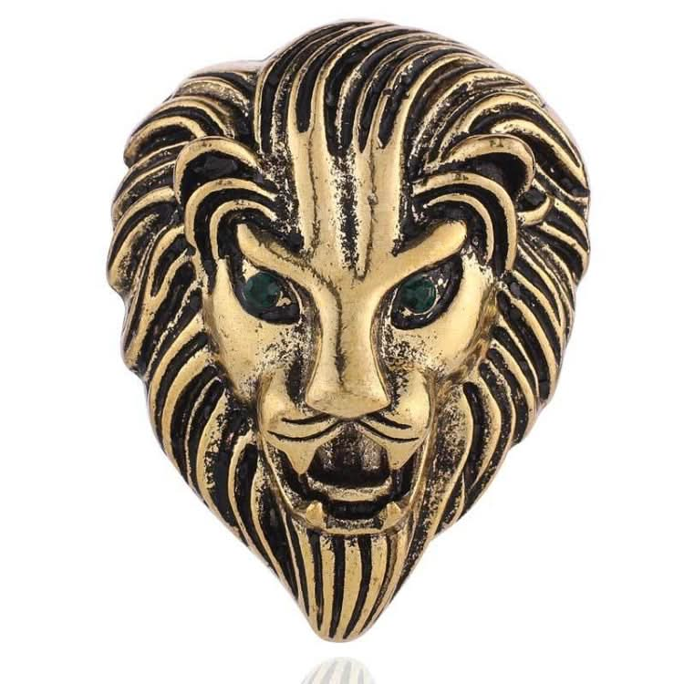 Personality Creative Lion Brooches Retro Alloy Animal Badge Coat Suit Chest Blossom Reluova