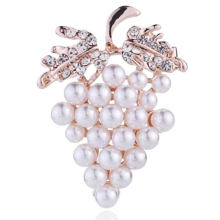 Diamond Grape Brooches Wild Pearl Pin Female Clothes Jewelry Reluova