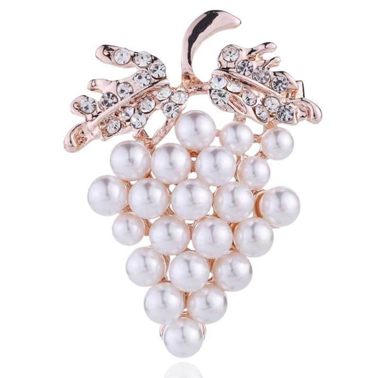 Diamond Grape Brooches Wild Pearl Pin Female Clothes Jewelry