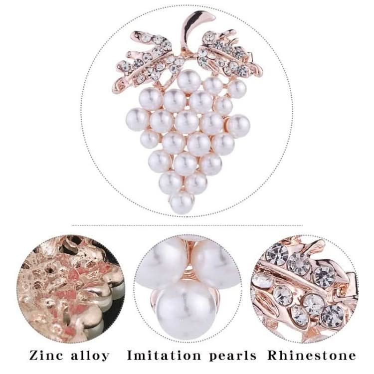 Diamond Grape Brooches Wild Pearl Pin Female Clothes Jewelry Reluova