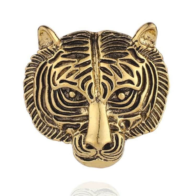 Personality Tiger Head Brooch Men Suit Pin Vintage Badge Collar Pin Reluova