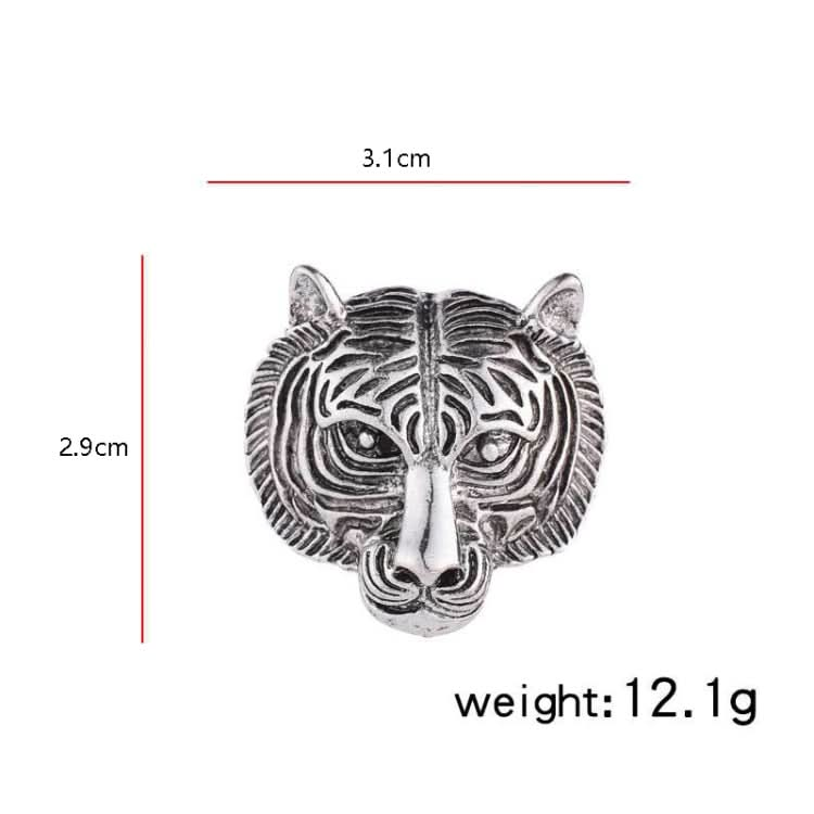 Personality Tiger Head Brooch Men Suit Pin Vintage Badge Collar Pin Reluova