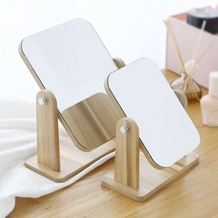 2 PCS Desktop Wooden Makeup Mirror Home Girl Heart Makeup Mirror,Size:-Reluova