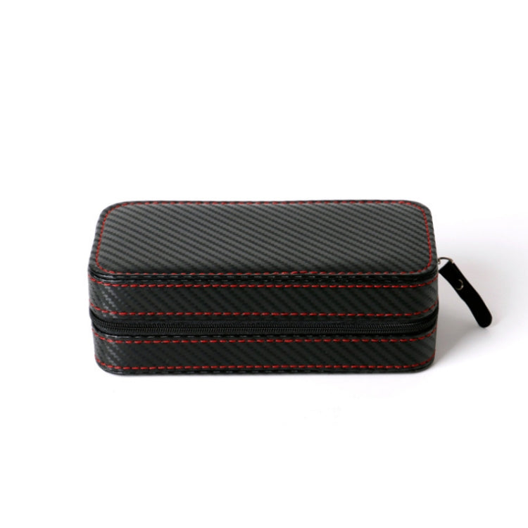 PU Leather Full Carbon Fiber Zipper Watch Bag Watch Storage Display Box, Style: Reluova