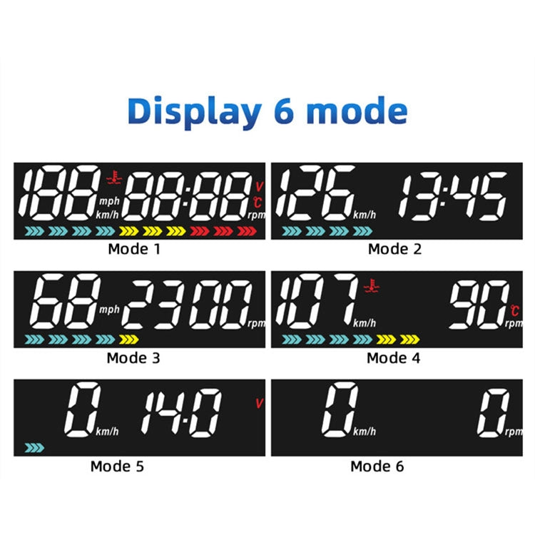 L5 HUD Head UP Display Speed OBD Car Display Discoloration Atmosphere Light Electric Barrier Head UP Display System