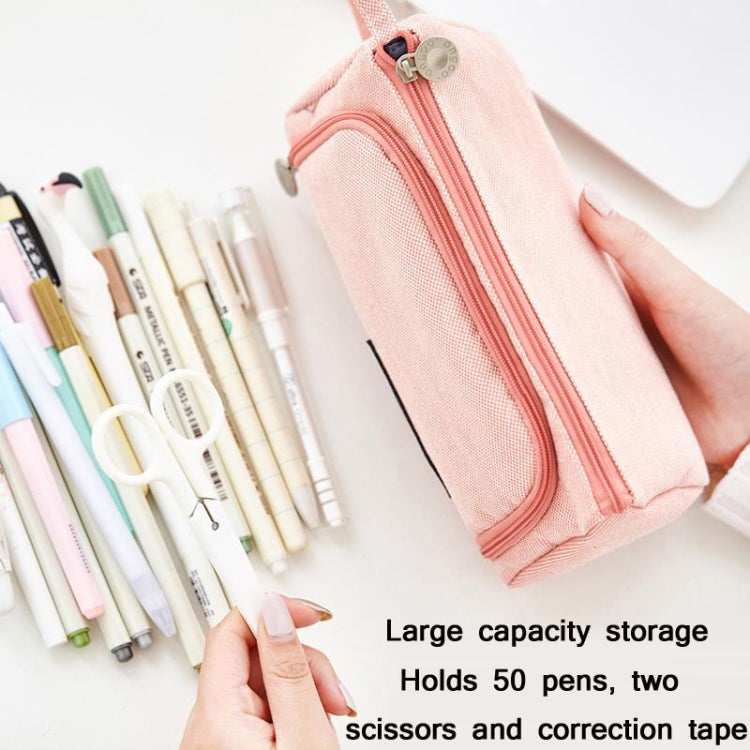 Angoo Large Capacity Pencil Case Cute Canvas Stationery Bag