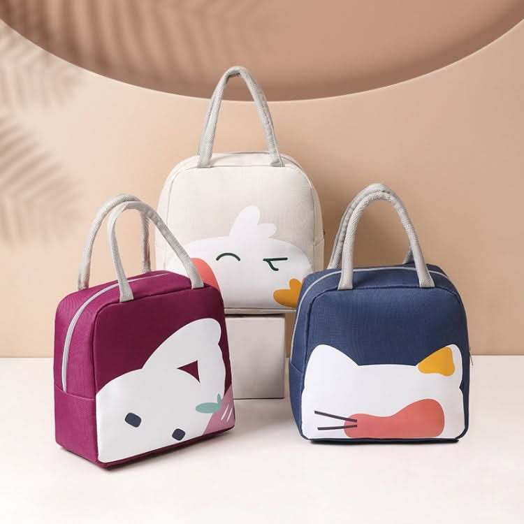 QW001 Cartoon Thick Aluminum Foil Lunch Bag Student Lunch Box Handbag Insulated Bag Reluova