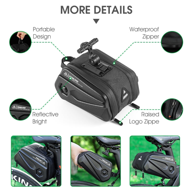 WEST BIKING Large Capacity 2.6L Bicycle Tail Bag Hard Shell Saddle Bag Adjustable Bracket Seat Cushion Tail Bag Reluova