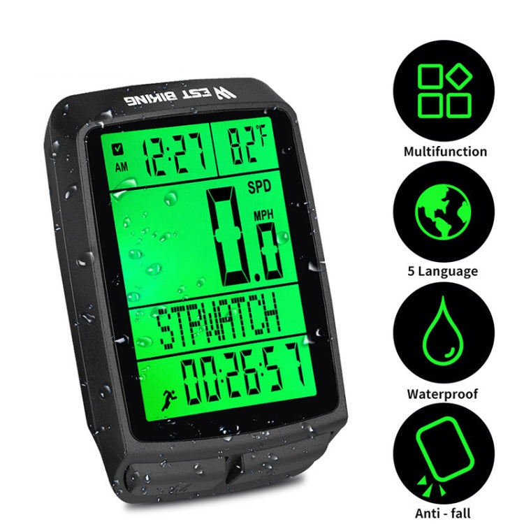 WEST BIKING 5 Languages Bicycle Waterproof Backlight Multifunction Wireless Odometer Speedometer Reluova