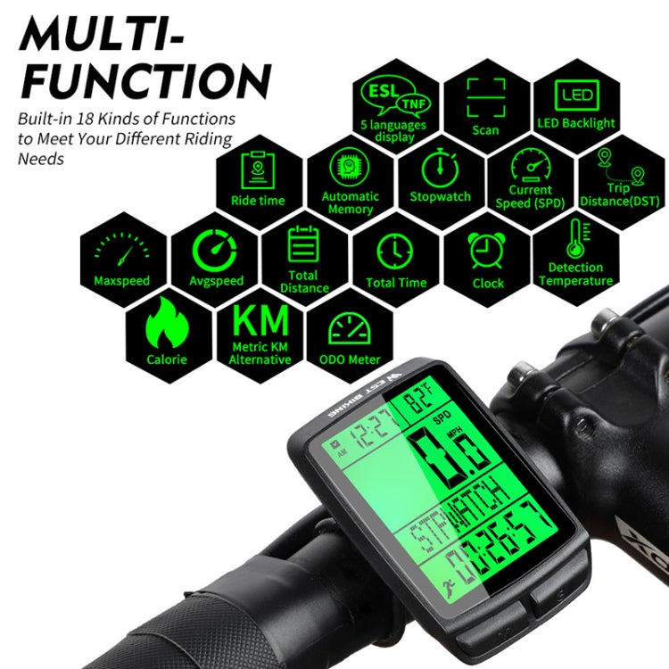 WEST BIKING 5 Languages Bicycle Waterproof Backlight Multifunction Wireless Odometer Speedometer Reluova