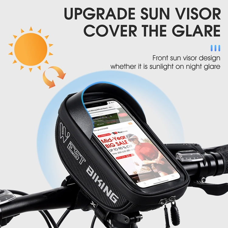 WEST BIKING Bicycle Bag Touch Screen Waterproof MTB Road Bike Handlebar Phone Bag Reflective Front Frame Bag Reluova