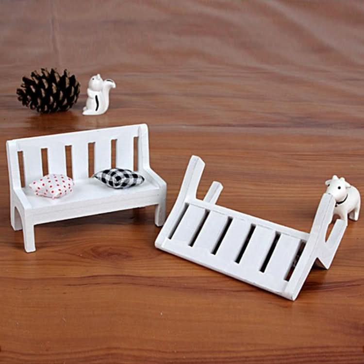 Mini Wooden Bench Dolls House Miniature Garden Dollhouse Furniture Accessory Reluova