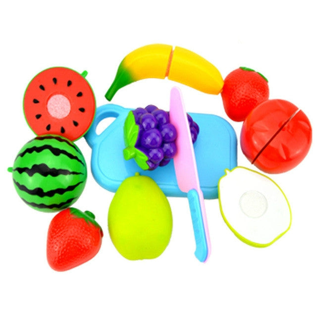 Pretend Play Plastic Food Toy Cutting Fruit Vegetable for Children, Random Color and Style Reluova