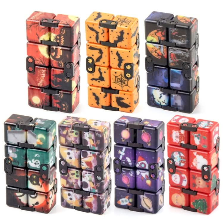 3 PCS  Infinite Magic Cube Halloween Theme Variety Flip Folding Second Order Magic Cube Finger Toy Reluova