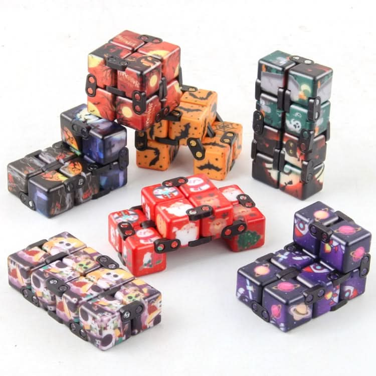 3 PCS  Infinite Magic Cube Halloween Theme Variety Flip Folding Second Order Magic Cube Finger Toy Reluova